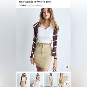 size 0 high rise khaki school skirt from Aeropostale